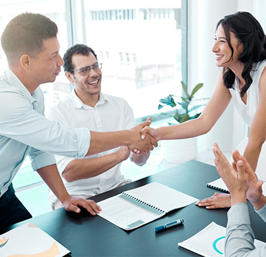 business people shaking hands during in a meeting